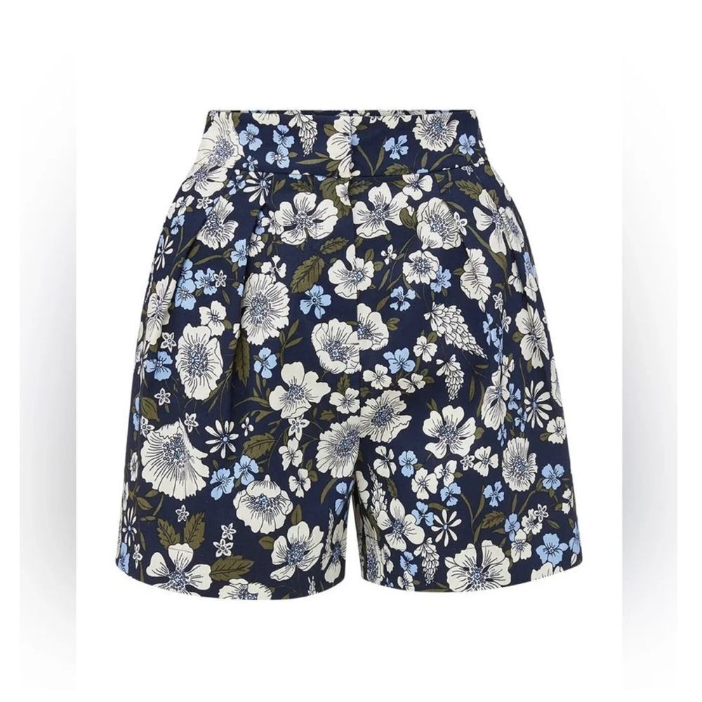 Veronica Beard Babine Floral Shorts in navy